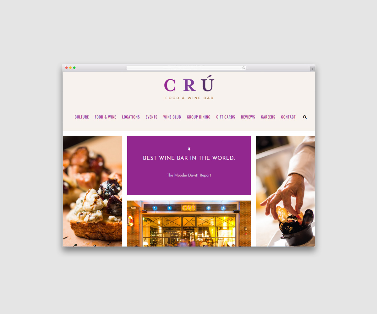 CRÚ Wine Bar Website