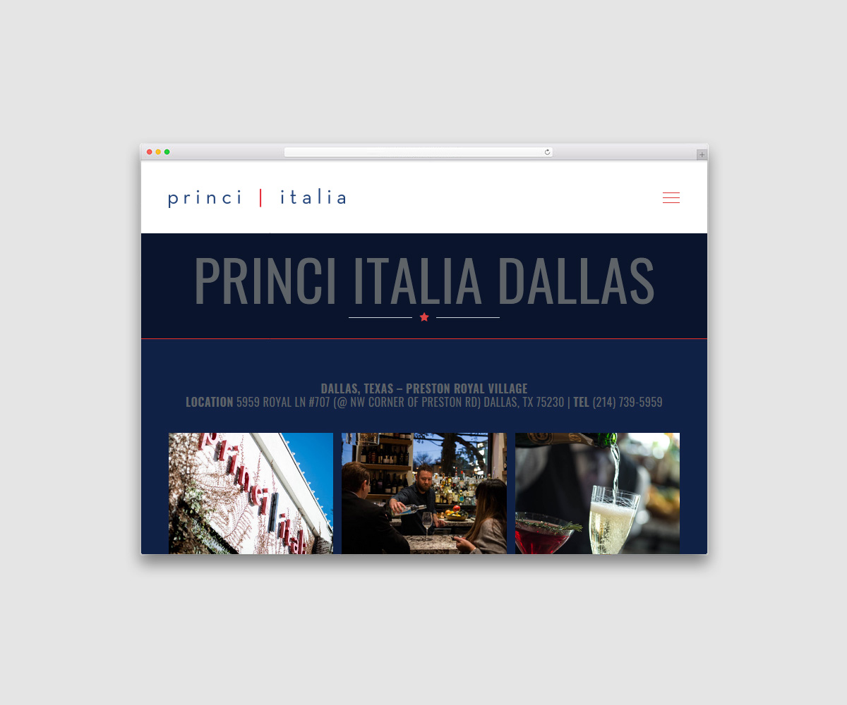 Princi Italia Website